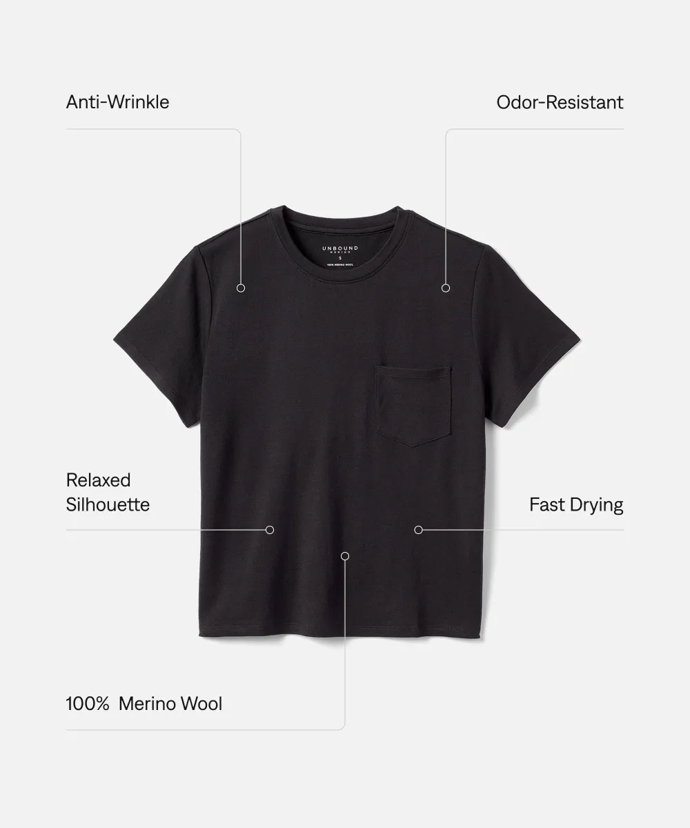 Women's Merino Boxy Pocket Tee 15
