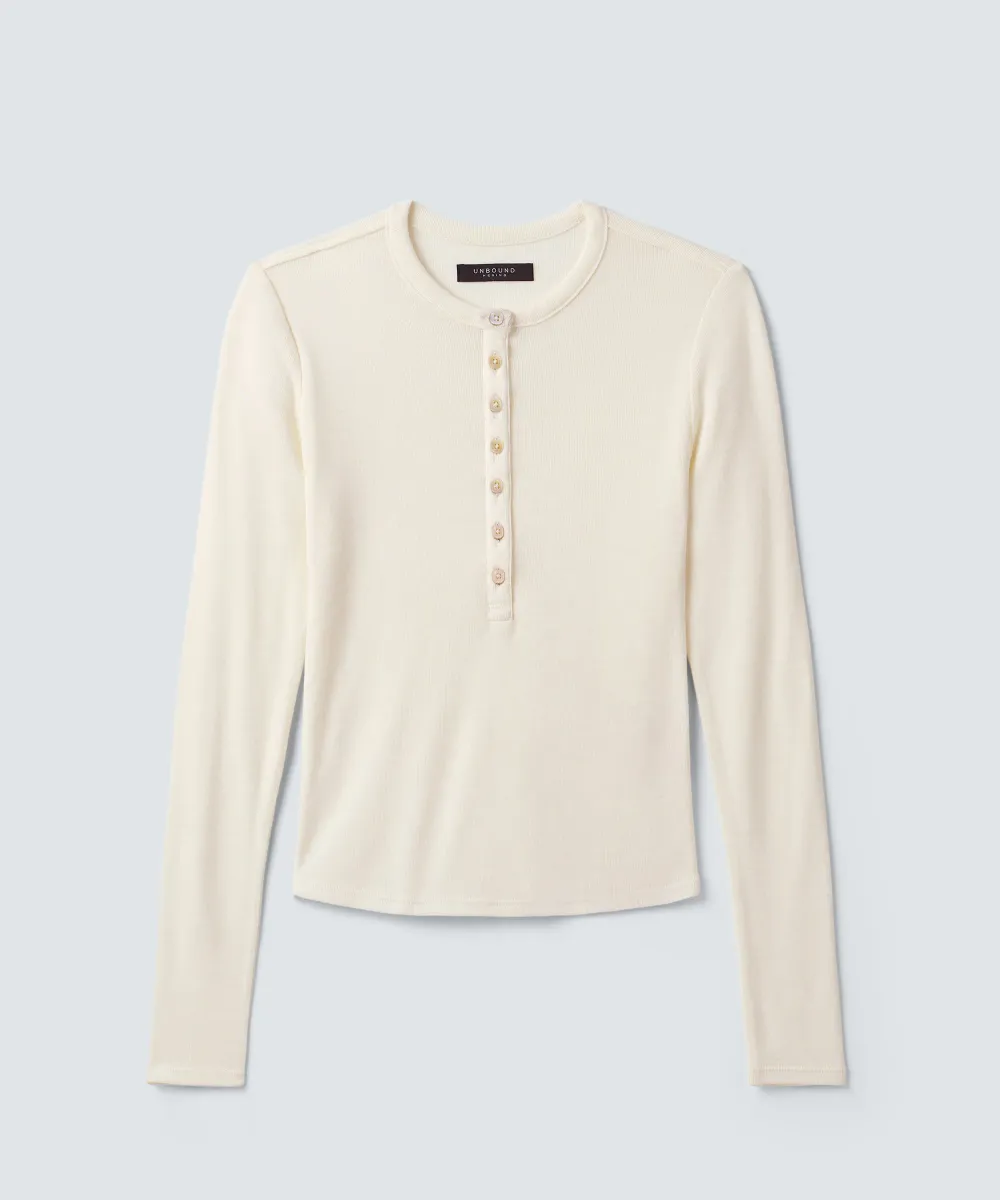 Women's Merino Rib Henley 22