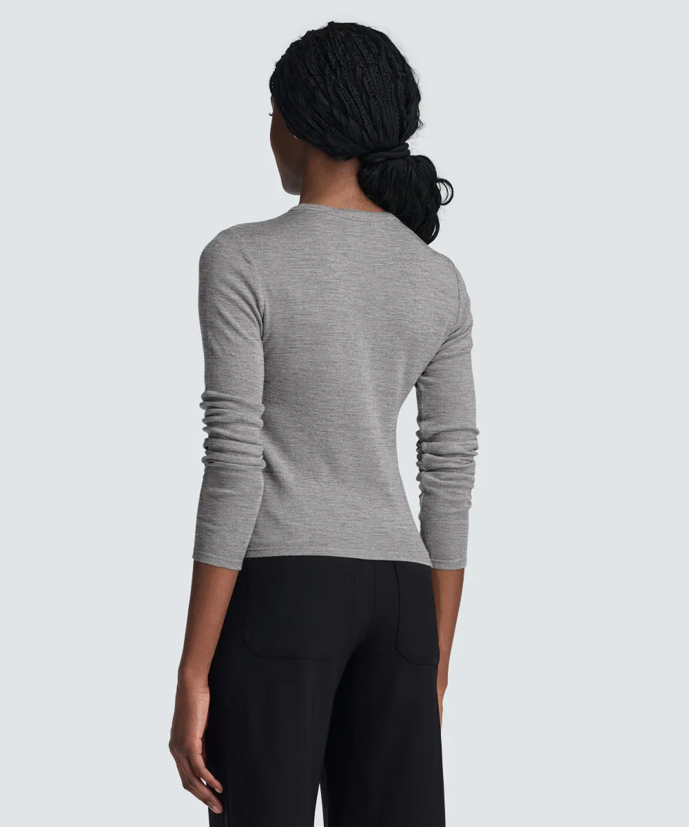 Women's Merino Rib Henley 4