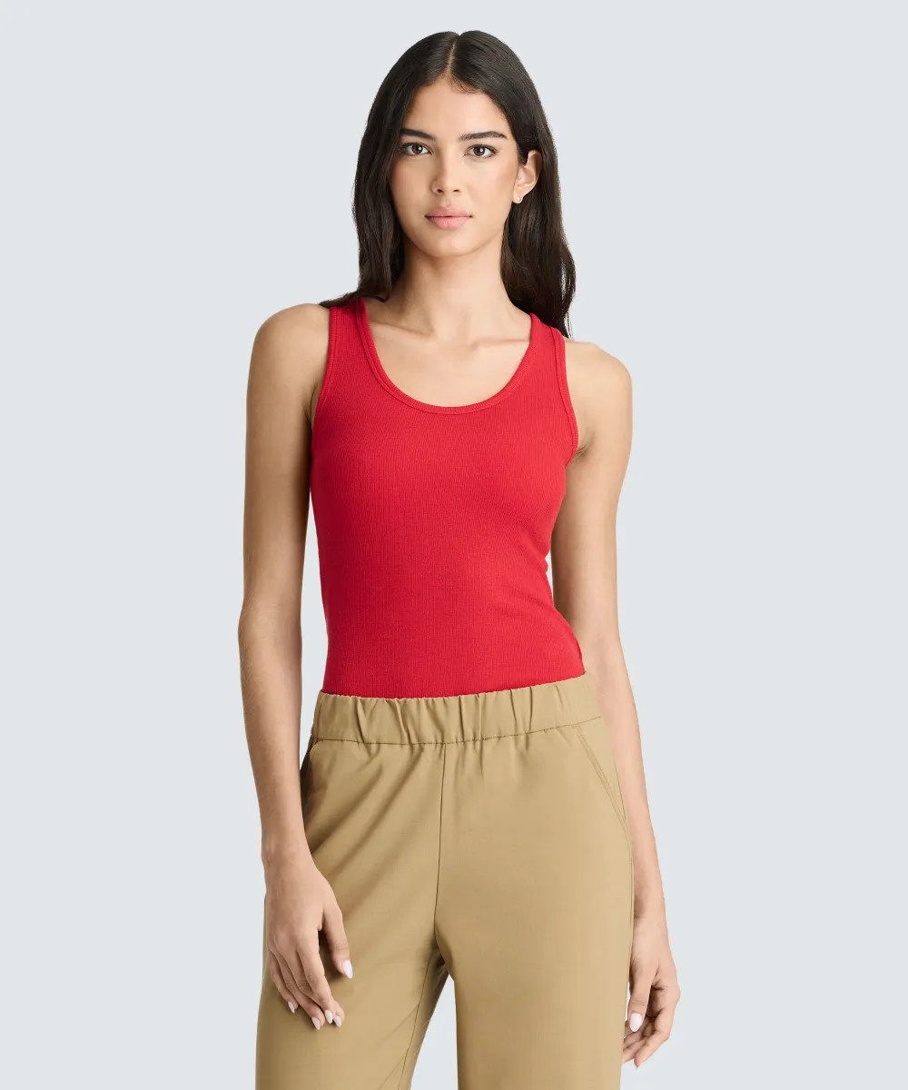 Women's Merino Rib Scoop Neck Tank 16