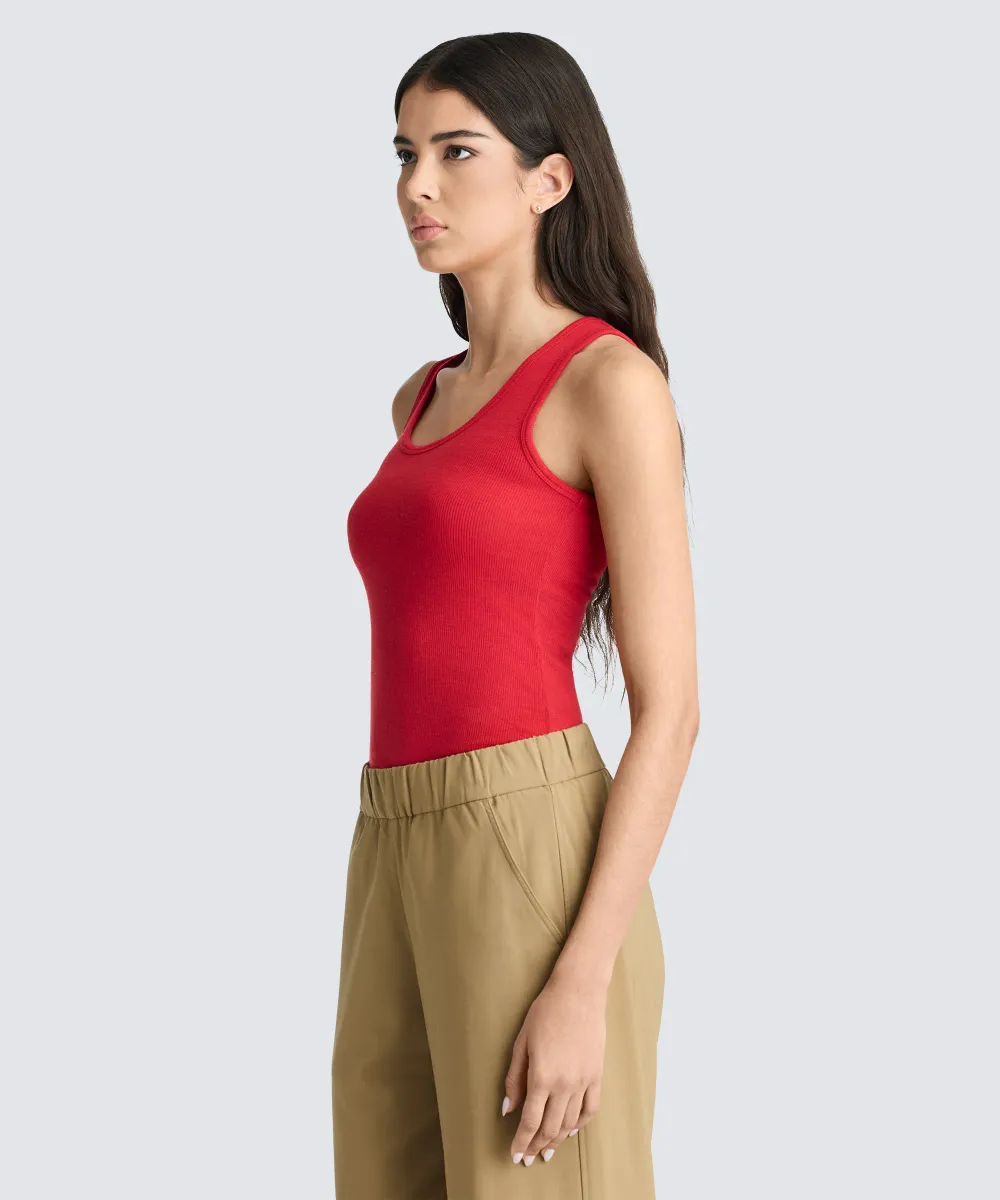 Women's Merino Rib Scoop Neck Tank 18