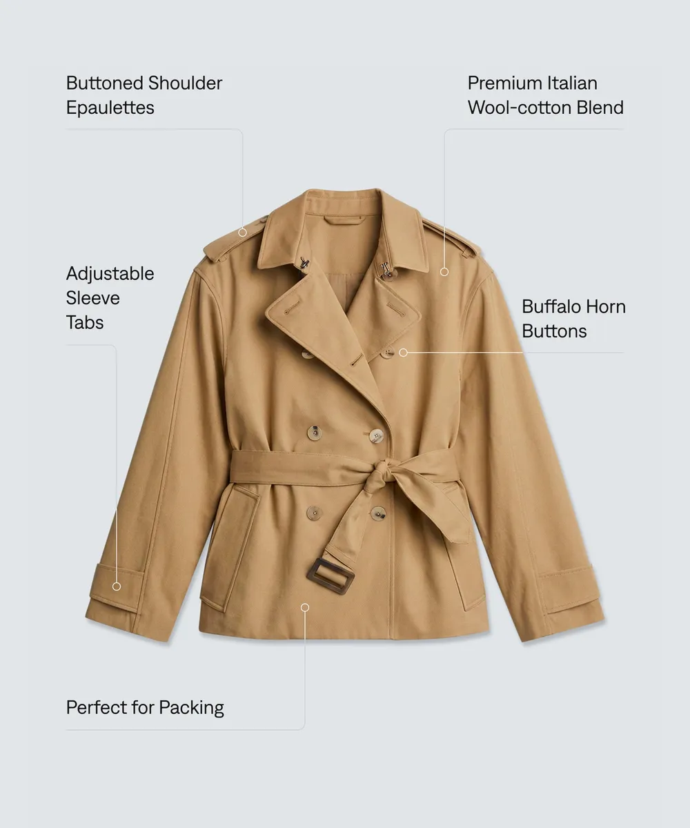 Women's Merino Short Trench Coat 10