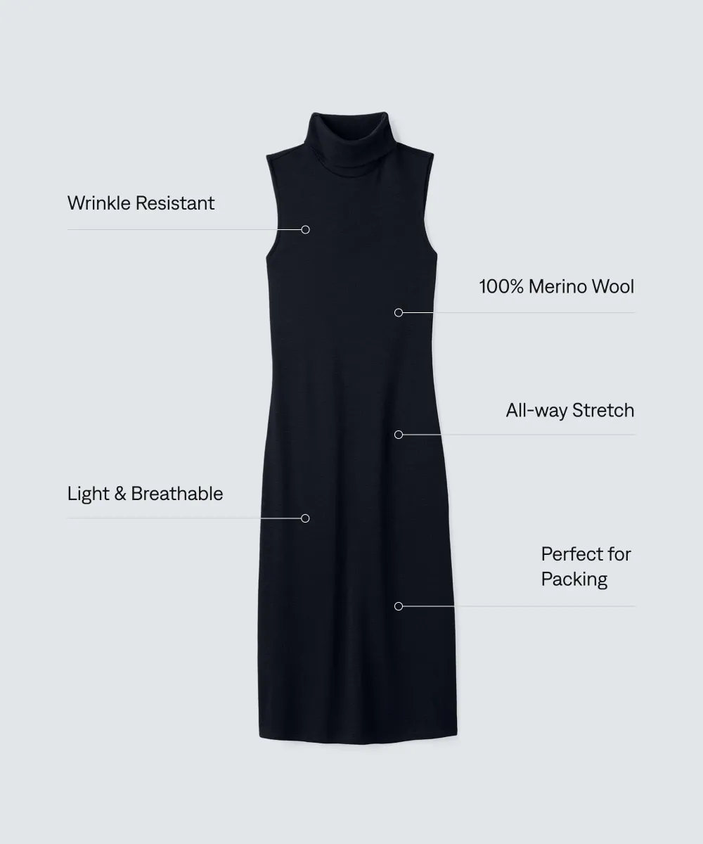 Women's Merino Turtleneck Dress 13