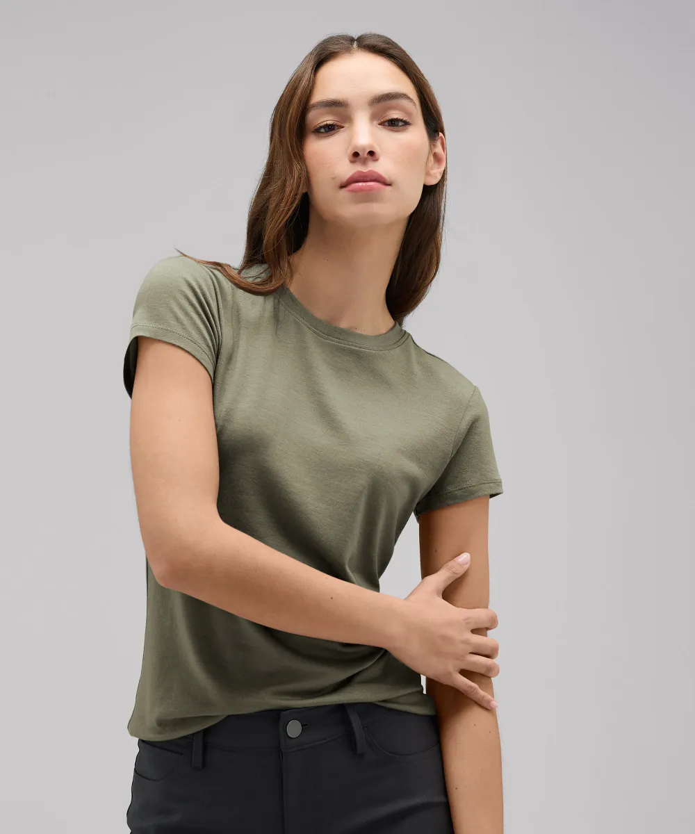 Women's Slim Merino Crew Neck T-Shirt 17