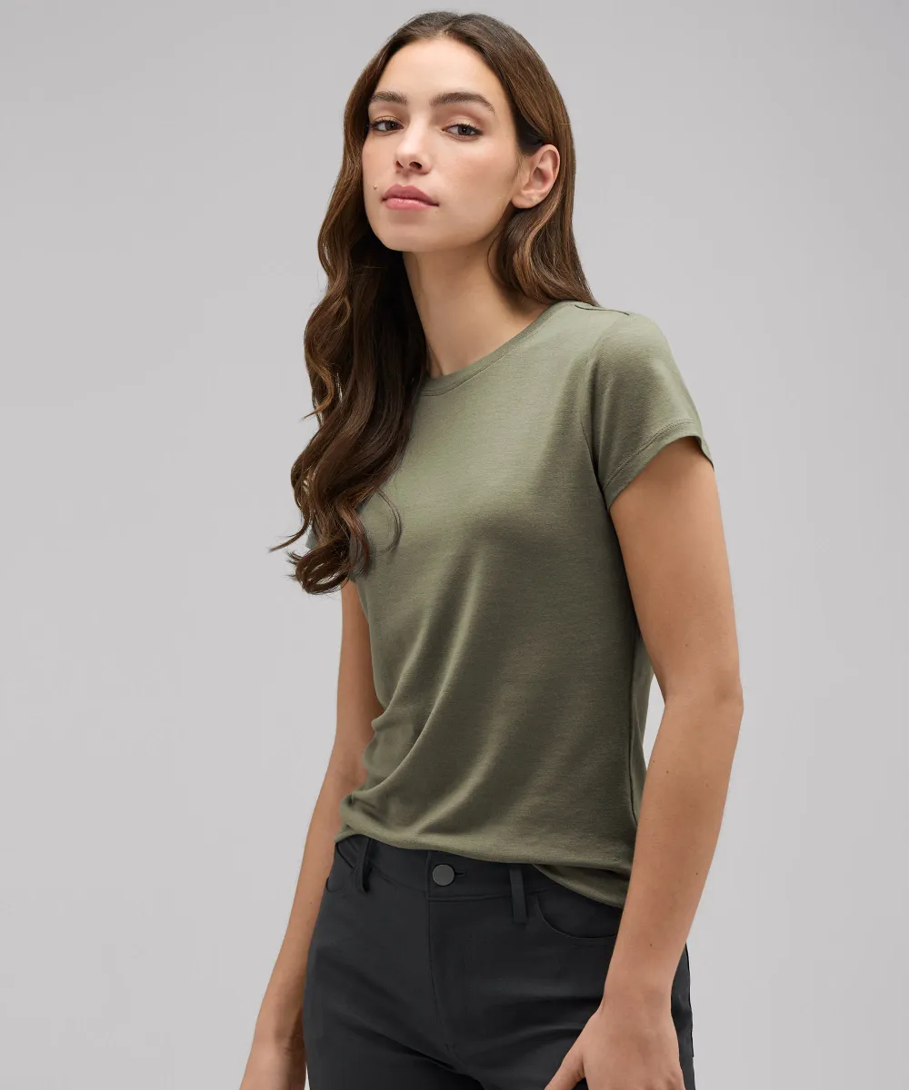 Women's Slim Merino Crew Neck T-Shirt 19