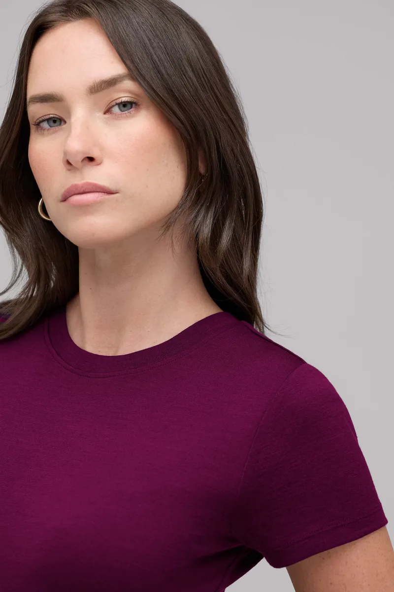Women's Slim Merino Crew Neck T-Shirt 56