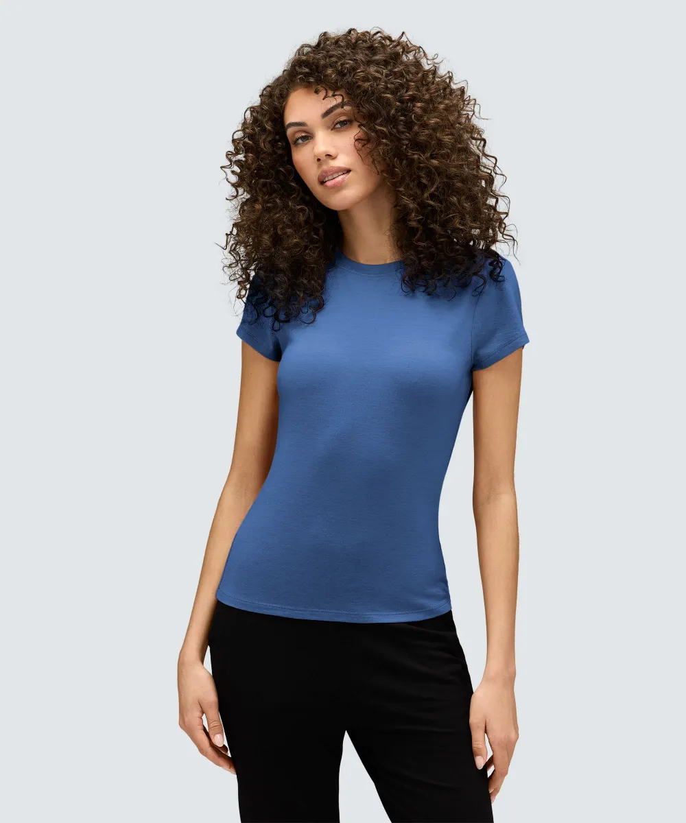 Women's Slim Merino Crew Neck T-Shirt 60