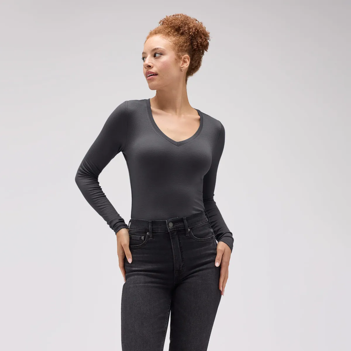 Women's Slim Merino Long Sleeve V-Neck 20
