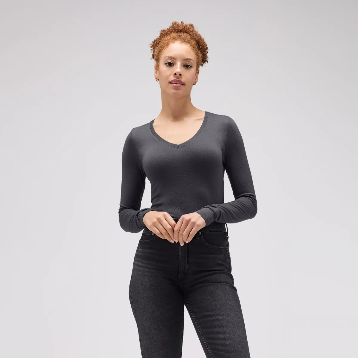 Women's Slim Merino Long Sleeve V-Neck 22