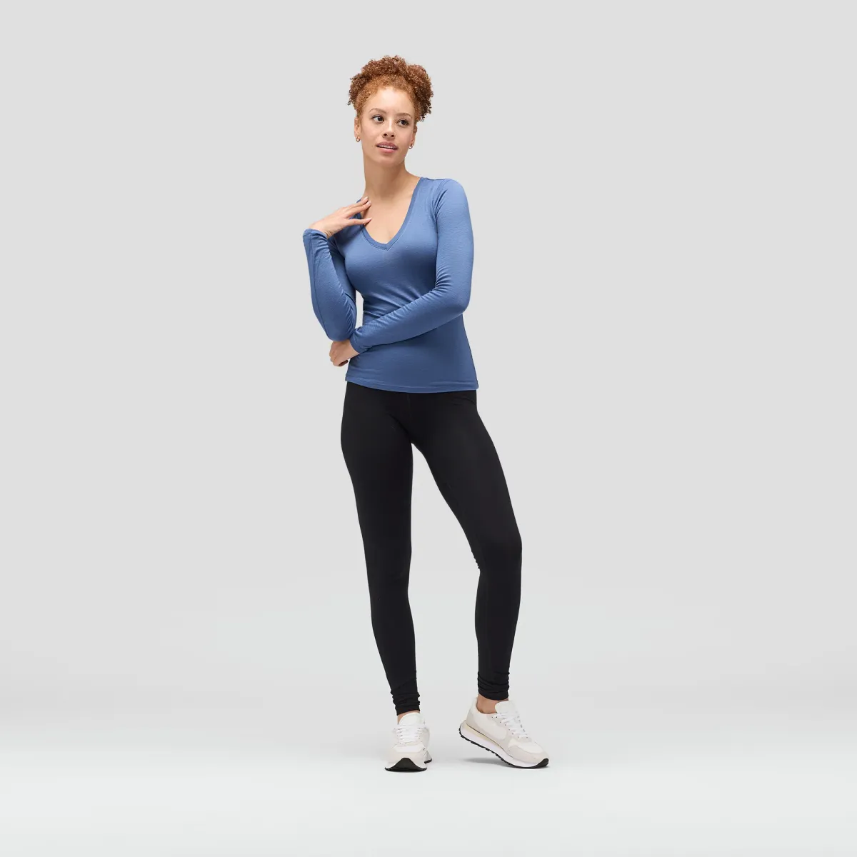 Women's Slim Merino Long Sleeve V-Neck 26