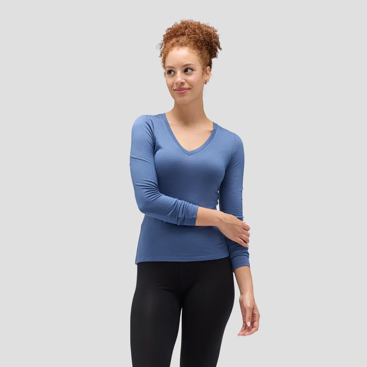 Women's Slim Merino Long Sleeve V-Neck 27