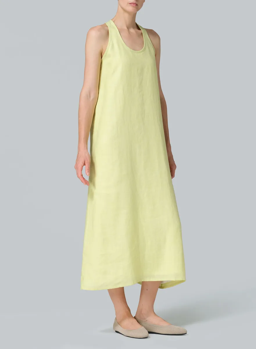 Linen Layering A-line Maxi Dress