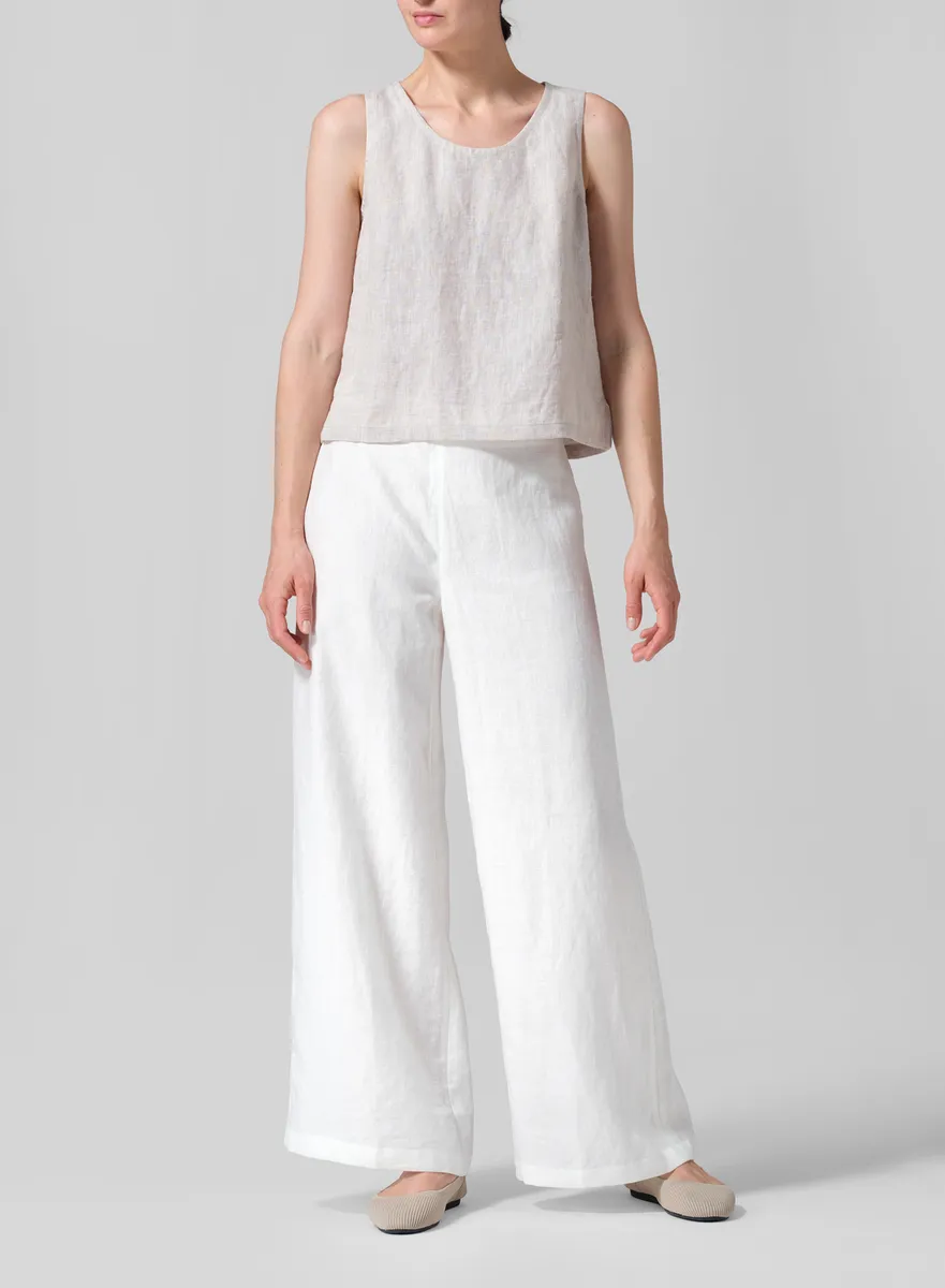 Linen Nice Fit Sleeveless Tank Top