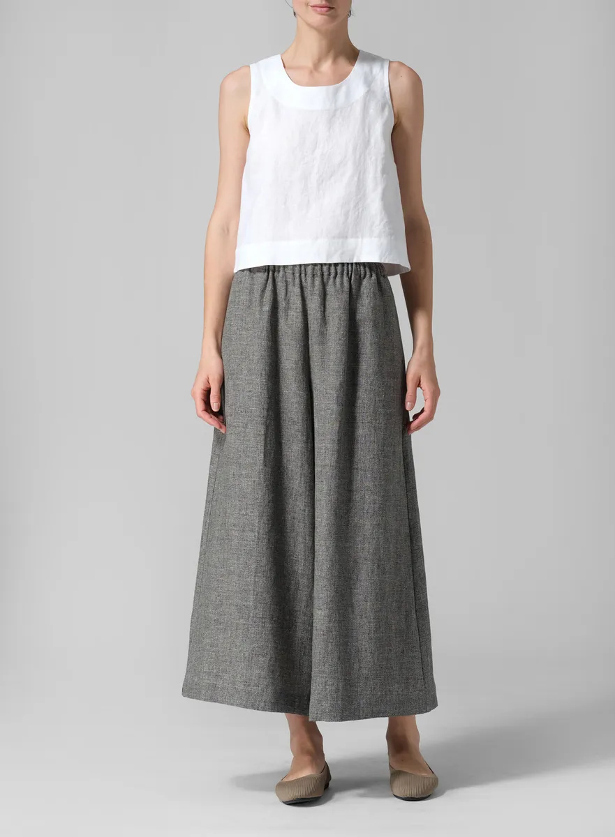 Linen Sleeveless Vest Top