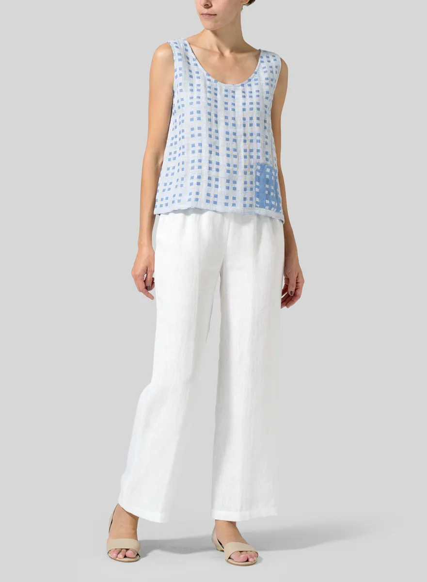 Printed Linen Tank Top