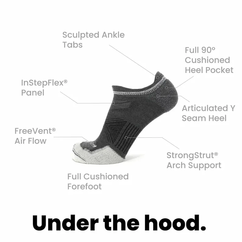 Grip6 Wool No Show Runweight Socks - Made In USA 6